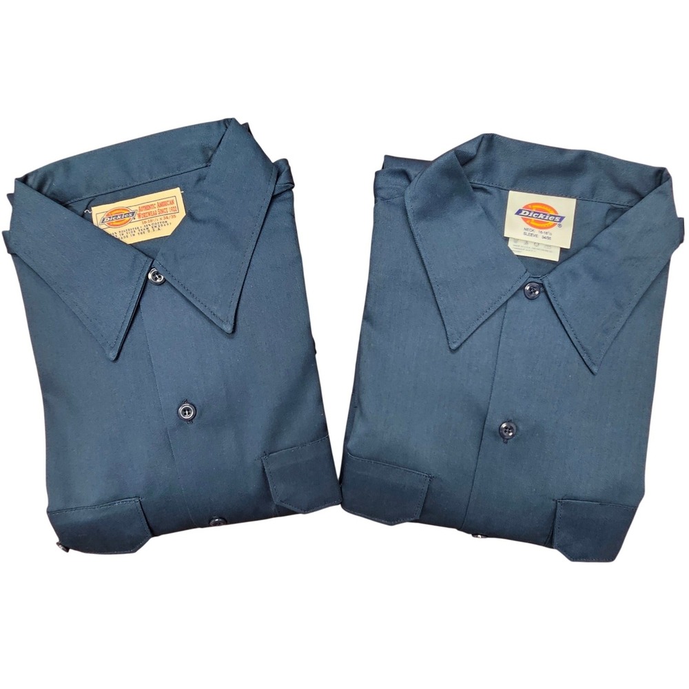 Lot 2 Dickies USA Work Shirts 16-16.5 34/35 Long Sleeve Uniform NWT NWOT